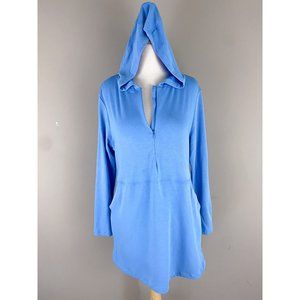 Caya Costa Blue UV Protection Long Sleeve Hooded Tunic Small